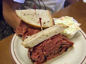 Pastrami and corned beef sandwich.  I thought the corned beef was a little overbearing to combine with the pastrami, but it was still good.